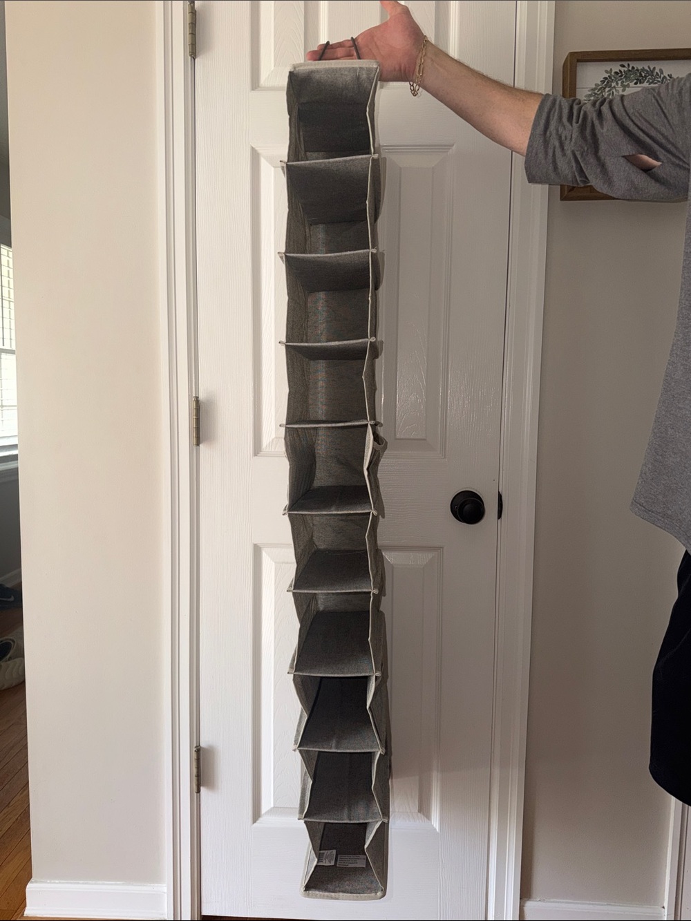 Hanging 10-Shelf Closet Organizer - Gray